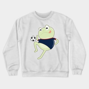 Frog as Soccer player with Soccer ball Crewneck Sweatshirt